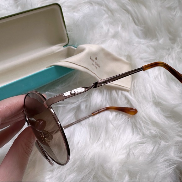 Kate Spade Aviator Sunglasses with Brown Glitter - Picture 7 of 12